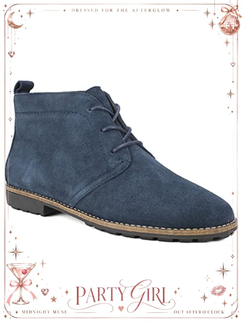 Genuine Leather Chukka Bootie Ankle Desert Boot Cushioned Block Heel